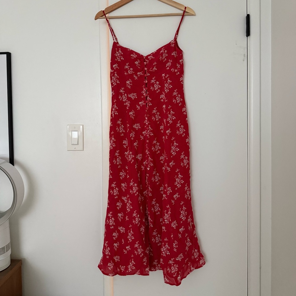 Reformation Red Floral Dress